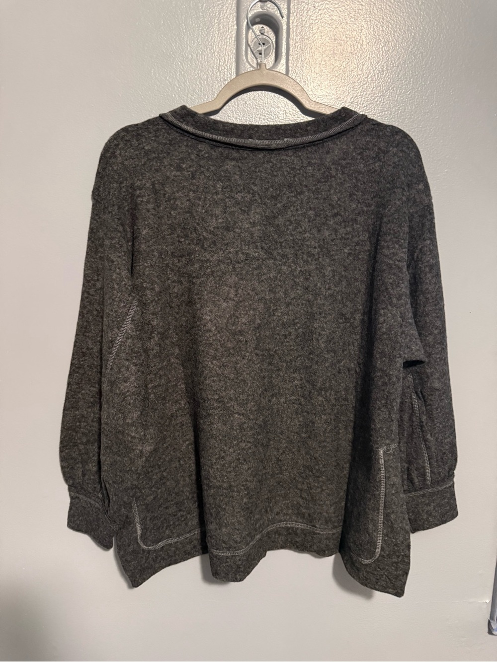 Zenana Super Soft Charcoal Pocket Lightweight Sweatshirt Top BB14 - Picture 6 of 6